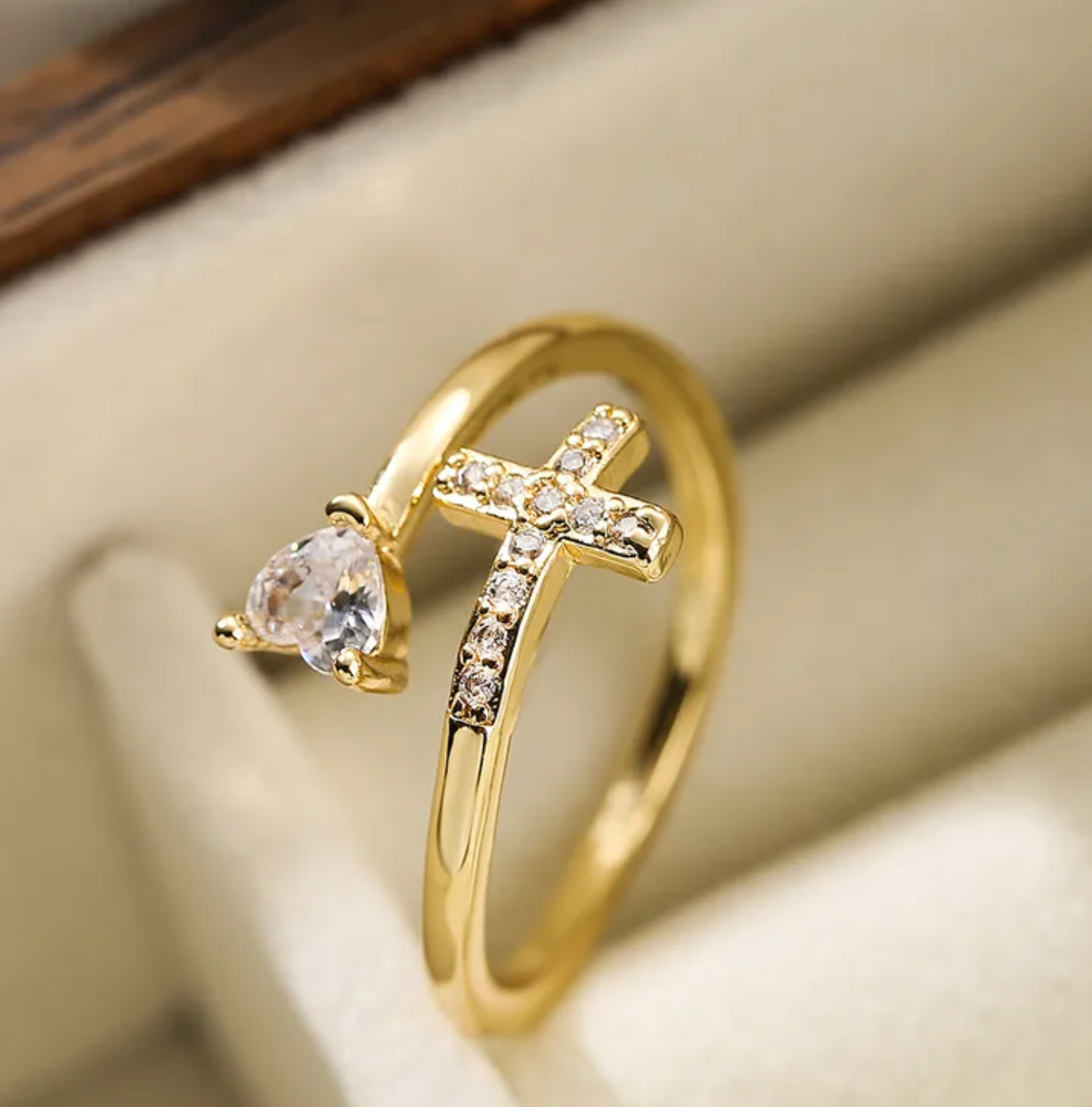 Love & Faith Ring 14K Gold Plated