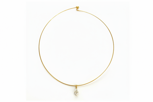 Halo Diamond Necklace 18k Gold Plated